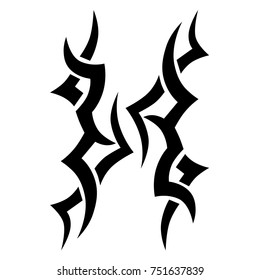 Tattoo tribal vector design. Simple logo. Individual designer isolated element for decorating the body of women, men and girls arm, leg and other body parts. Abstract illustration.