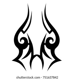 Tattoo tribal vector design. Simple logo. Individual designer isolated element for decorating the body of women, men and girls arm, leg and other body parts. Abstract illustration.