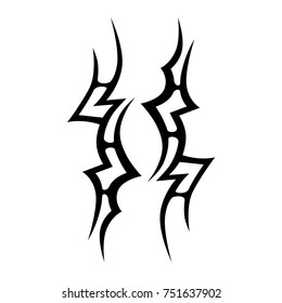 Tattoo tribal vector design. Simple logo. Individual designer isolated element for decorating the body of women, men and girls arm, leg and other body parts. Abstract illustration.