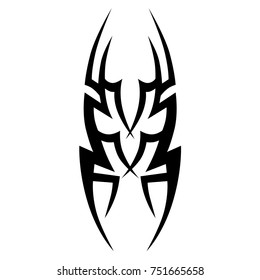 Tattoo tribal vector design. Simple logo. Individual designer isolated element for decorating the body of women, men and girls arms, legs and other body parts. Abstract illustration.