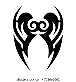 Tattoo tribal vector design. Simple logo. Individual designer isolated element for decorating the body of women, men and girls arms, legs and other body parts. Abstract illustration.