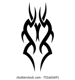 Tattoo tribal vector design. Simple logo. Individual designer isolated element for decorating the body of women, men and girls arms, legs and other body parts. Abstract illustration.