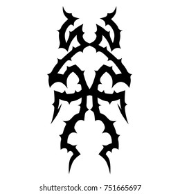 Tattoo tribal vector design. Simple logo. Individual designer isolated element for decorating the body of women, men and girls arms, legs and other body parts. Abstract illustration.