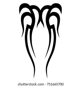 Tattoo tribal vector design. Simple logo. Individual designer isolated element for decorating the body of women, men and girls arms, legs and other body parts. Abstract illustration.