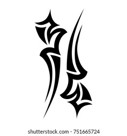 Tattoo tribal vector design. Simple logo. Individual designer isolated element for decorating the body of women, men and girls arms, legs and other body parts. Abstract illustration.
