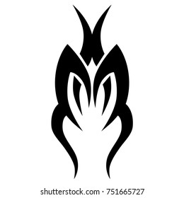 Tattoo tribal vector design. Simple logo. Individual designer isolated element for decorating the body of women, men and girls arms, legs and other body parts. Abstract illustration.