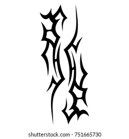Tattoo tribal vector design. Simple logo. Individual designer isolated element for decorating the body of women, men and girls arms, legs and other body parts. Abstract illustration.