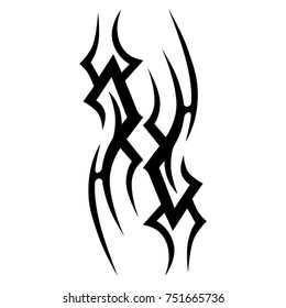 Tattoo tribal vector design. Simple logo. Individual designer isolated element for decorating the body of women, men and girls arms, legs and other body parts. Abstract illustration.