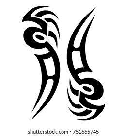 Tattoo tribal vector design. Simple logo. Individual designer isolated element for decorating the body of women, men and girls arms, legs and other body parts. Abstract illustration.