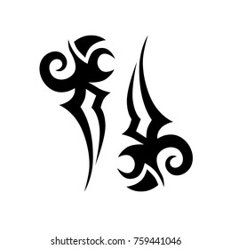 Tattoo tribal vector design. Simple logo. Individual designer isolated element for decorating the body of women, men and girls arms, legs and other body parts. Abstract illustration.