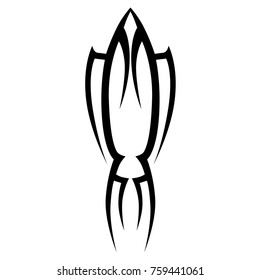 Tattoo tribal vector design. Simple logo. Individual designer isolated element for decorating the body of women, men and girls arms, legs and other body parts. Abstract illustration.