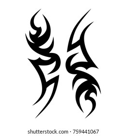 Tattoo tribal vector design. Simple logo. Individual designer isolated element for decorating the body of women, men and girls arms, legs and other body parts. Abstract illustration.