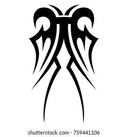 Tattoo tribal vector design. Simple logo. Individual designer isolated element for decorating the body of women, men and girls arms, legs and other body parts. Abstract illustration.