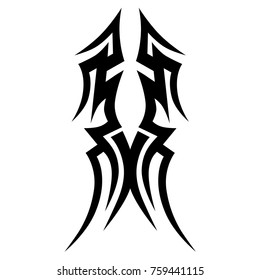 Tattoo tribal vector design. Simple logo. Individual designer isolated element for decorating the body of women, men and girls arms, legs and other body parts. Abstract illustration.