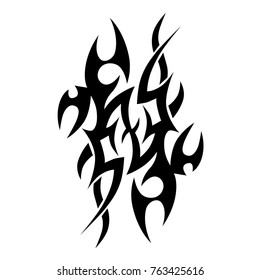 Tattoo tribal vector design. Simple logo. Individual designer isolated element for decorating the body of women, men and girls arms, legs and other body parts. Abstract illustration.