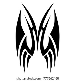 Tattoo tribal vector design. Simple logo. Individual designer isolated element for decorating the body of women, men and girls arm, leg and other body parts. Abstract illustration.