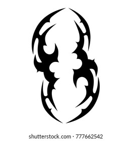 Tattoo tribal vector design. Simple logo. Individual designer isolated element for decorating the body of women, men and girls arm, leg and other body parts. Abstract illustration.