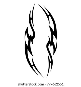 Tattoo tribal vector design. Simple logo. Individual designer isolated element for decorating the body of women, men and girls arm, leg and other body parts. Abstract illustration.