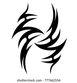 Tattoo tribal vector design. Simple logo. Individual designer isolated element for decorating the body of women, men and girls arm, leg and other body parts. Abstract illustration.