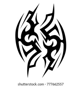 Tattoo tribal vector design. Simple logo. Individual designer isolated element for decorating the body of women, men and girls arm, leg and other body parts. Abstract illustration.
