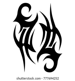 Tattoo tribal vector design. Simple logo. Individual designer isolated element for decorating the body of women, men and girls arm, leg and other body parts. Abstract illustration.