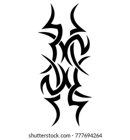 Tattoo tribal vector design. Simple logo. Individual designer isolated element for decorating the body of women, men and girls arms, legs and other body parts. Abstract illustration.