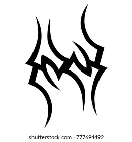 Tattoo tribal vector design. Simple logo. Individual designer isolated element for decorating the body of women, men and girls arm, leg and other body parts. Abstract illustration.