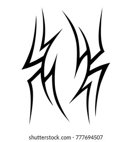 Tattoo tribal vector design. Simple logo. Individual designer isolated element for decorating the body of women, men and girls arm, leg and other body parts. Abstract illustration.