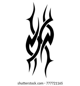 Tattoo tribal vector design. Simple logo. Individual designer isolated element for decorating the body of women, men and girls arm, leg and other body parts. Abstract illustration.