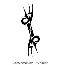 Tattoo tribal vector design. Simple logo. Individual designer isolated element for decorating the body of women, men and girls arm, leg and other body parts. Abstract illustration.