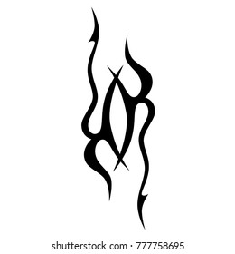Tattoo tribal vector design. Simple logo. Individual designer isolated element for decorating the body of women, men and girls arm, leg and other body parts. Abstract illustration.