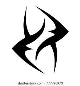 Tattoo tribal vector design. Simple logo. Individual designer isolated element for decorating the body of women, men and girls arm, leg and other body parts. Abstract illustration.