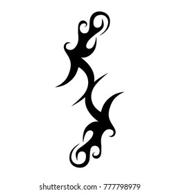 Tattoo tribal vector design. Simple logo. Individual designer isolated element for decorating the body of women, men and girls arm, leg and other body parts. Abstract illustration.