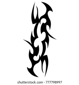 Tattoo tribal vector design. Simple logo. Individual designer isolated element for decorating the body of women, men and girls arm, leg and other body parts. Abstract illustration.