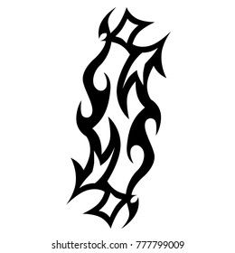 Tattoo tribal vector design. Simple logo. Individual designer isolated element for decorating the body of women, men and girls arm, leg and other body parts. Abstract illustration.