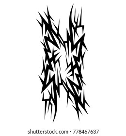 Tattoo tribal vector design. Simple logo. Individual designer isolated element for decorating the body of women, men and girls arm, leg and other body parts. Abstract illustration.
