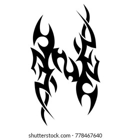 Tattoo tribal vector design. Simple logo. Individual designer isolated element for decorating the body of women, men and girls arm, leg and other body parts. Abstract illustration.