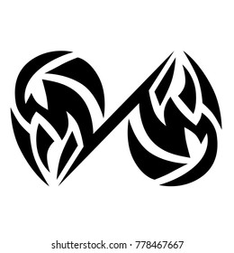 Tattoo tribal vector design. Simple logo. Individual designer isolated element for decorating the body of women, men and girls arm, leg and other body parts. Abstract illustration.