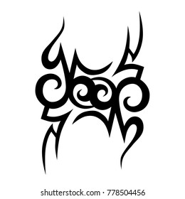 Tattoo tribal vector design. Simple logo. Individual designer isolated element for decorating the body of women, men and girls arm, leg and other body parts. Abstract illustration.