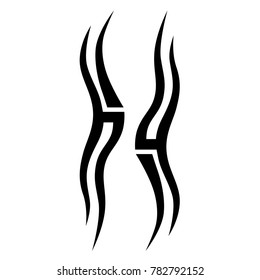 Tattoo tribal vector design. Simple logo. Individual designer isolated element for decorating the body of women, men and girls arm, leg and other body parts. Abstract illustration.