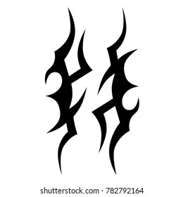 Tattoo tribal vector design. Simple logo. Individual designer isolated element for decorating the body of women, men and girls arm, leg and other body parts. Abstract illustration.