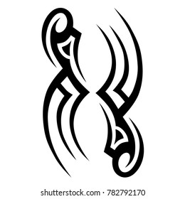 Tattoo tribal vector design. Simple logo. Individual designer isolated element for decorating the body of women, men and girls arm, leg and other body parts. Abstract illustration.