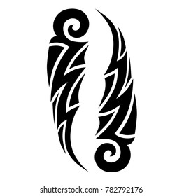 Tattoo tribal vector design. Simple logo. Individual designer isolated element for decorating the body of women, men and girls arm, leg and other body parts. Abstract illustration.