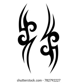 Tattoo tribal vector design. Simple logo. Individual designer isolated element for decorating the body of women, men and girls arm, leg and other body parts. Abstract illustration.
