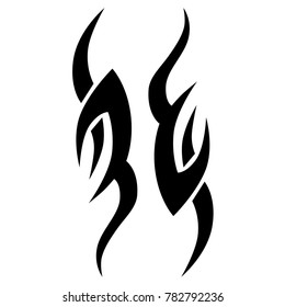 Tattoo tribal vector design. Simple logo. Individual designer isolated element for decorating the body of women, men and girls arm, leg and other body parts. Abstract illustration.