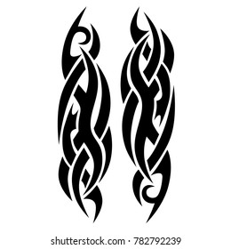 Tattoo tribal vector design. Simple logo. Individual designer isolated element for decorating the body of women, men and girls arm, leg and other body parts. Abstract illustration.