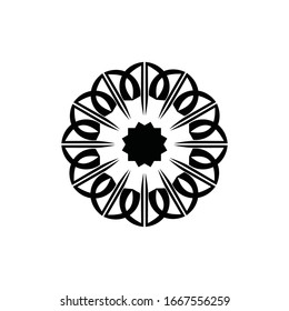 Tattoo tribal vector design sketch. Single circle pattern. Simple logo. Designer isolated abstract element for arm, leg, shoulder men and women on white background