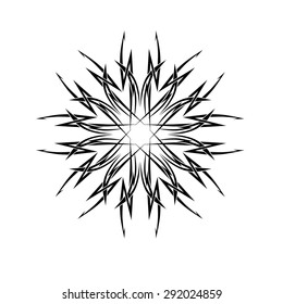 Tattoo tribal vector design sketch. Simple circle art  logo black ornament. Designer isolated abstract element for arm, leg, shoulder men and women on white background.