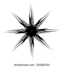Tattoo tribal vector design sketch. Simple star art  logo black ornament on white background. Designer isolated abstract element for arm, leg, shoulder men and women.
