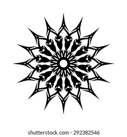 Tattoo tribal vector design sketch. Simple star art  logo black ornament on white background. Designer isolated abstract element for arm, leg, shoulder men and women.